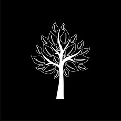 Tree logo concept isolated on dark background