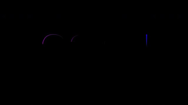 2021 Happy New Year Bright Multicolored Animation Numerals of the New Year Glowing. Colored Neon Light Form Generated Circle and Wave Digits. Isolated Colorful Symbols Shape Date Sign Rays 4K