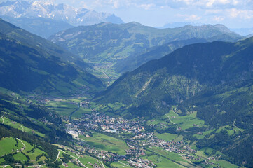 Fototapeta na wymiar Bad Hofgastein village in valley landscape Austria