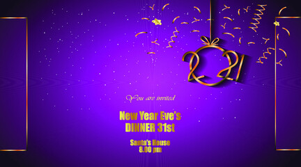 2021 Happy New Year background for your seasonal invitations, festive posters, greetings cards.