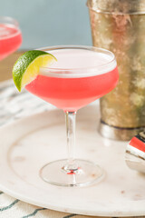 Refreshing Cold Pink Cosmopolitan Cocktail