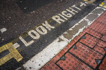 Pedestrian crossing sign in a London street