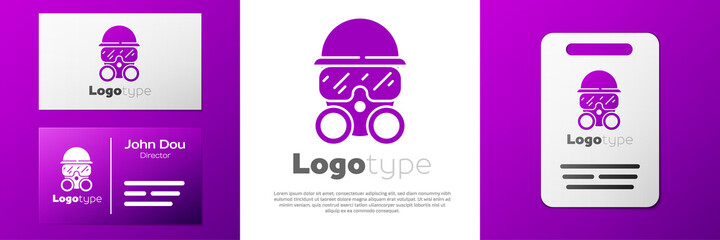 Logotype Gas mask icon isolated on white background. Respirator sign. Logo design template element. Vector.