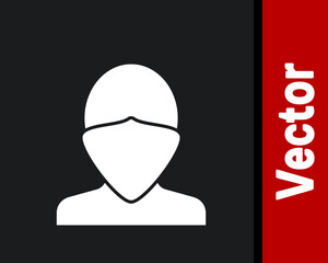 White Vandal icon isolated on black background. Vector.