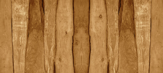 wooden background panorama banner - Rustic dark wooden facade with wooden boards and natural tree edge, inverted formwork, wedge bung texture	