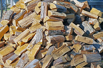 A large number of firewood