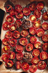 Fototapeta premium Oven-baked cherry tomatoes.