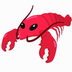 illustration of a pink lobster on a white background