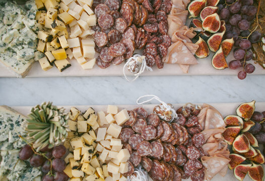 Cheese and meat platter.