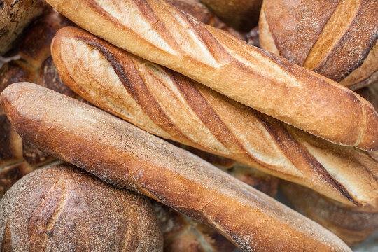 Pile of Fresh Baguette