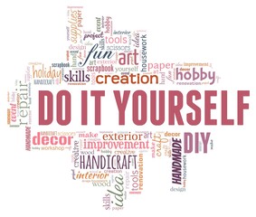 Do it yourself - DIY vector illustration word cloud isolated on a white background.