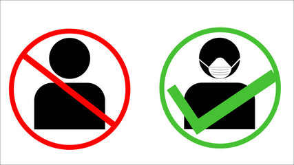 No Face Mask, No Entry Sign against the Spread of the Novel Coronavirus Covid-19.