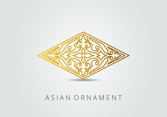 Islamic ornament vector, persian motiff. Asian floral designs. Abstract Asian elements of the national pattern of the ancient nomads of the Kazakhs, Tatars. Circular ornamental arabic symbol.