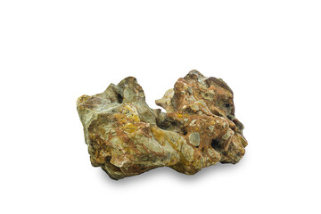 Piece of stone isolated on white background with clipping path