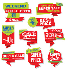 Modern sale banners and labels colorful collection