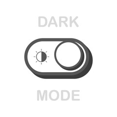 Modern flat button with dark mode switch on white background. White background. Vector illustration.