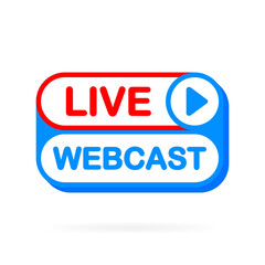 Live banner in flat style on white background. Social media concept. Live, free, video tutorials, webinar, webcast, stream, streaming, football. Vector illustration.