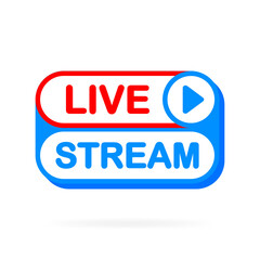 Live banner in flat style on white background. Social media concept. Live, free, video tutorials, webinar, webcast, stream, streaming, football. Vector illustration.