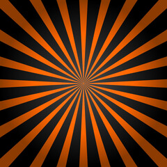 Vector illustration sunburst in black and orange color.