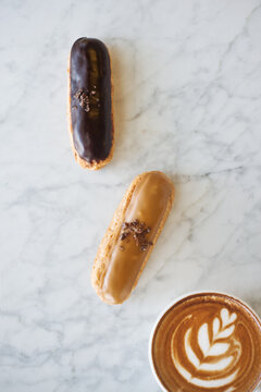 eclairs and coffee