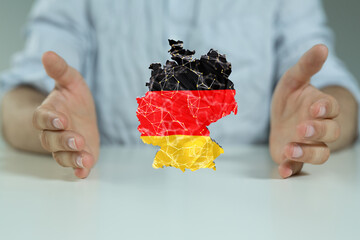 Abstract of germany map network, internet and global connection concept, Wire Frame 3D