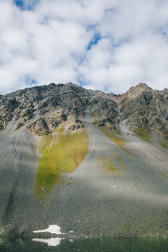 Mountain top holding on to its last bit of snow.