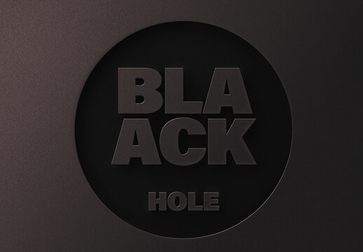 Black Hole Cut Out Text Effect