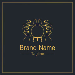 Fortune telling golden elegant logo design template
