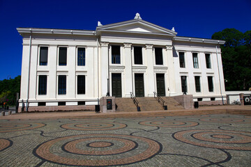 Gebäude der Rechtswissenschaftlichen Fakultät der Universität Oslo. Oslo, Norwegen, Europa