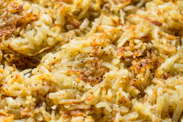 Homemade Fried Shredded Hashbrowns and Eggs