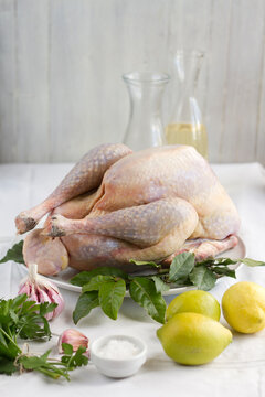 Turkey with bay leaf and lemons