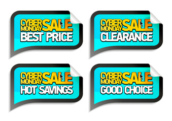 Cyber monday sale stickers - best price, clearance, hot savings, good choice