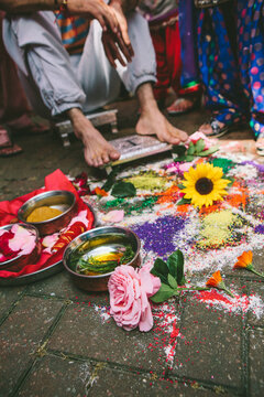 Mayian turmeric ceremony during a sikh wedding