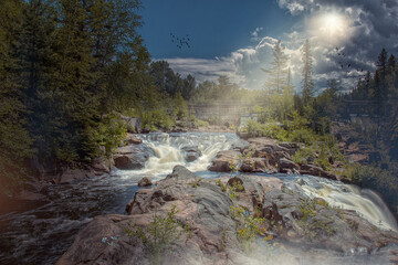 mountain river at forest