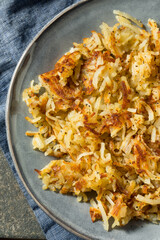 Homemade Fried Shredded Hashbrowns and Eggs