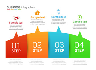 Vector infographics template with 4 
 steps, options, workflow, process chart