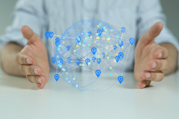 Digital Network and data concept.