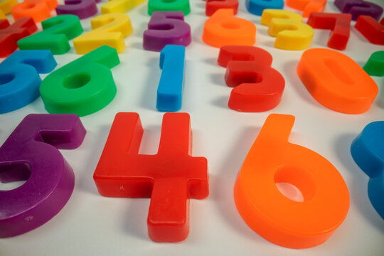 magnetic numbers on white background