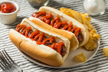 American Hot Dog with Ketchup