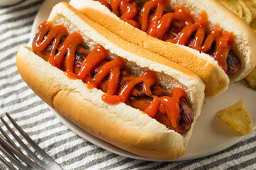 American Hot Dog with Ketchup