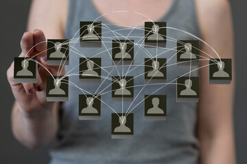 people network team group digital as concept