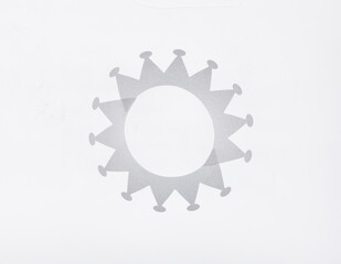 silver paper crown isolated on white background