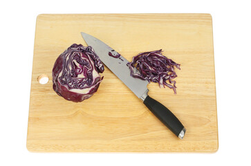 Red cabbage on a board