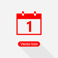 1 Calendar Icon Vector Illustration Eps10