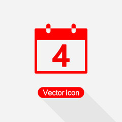 4 Calendar Icon Vector Illustration Eps10