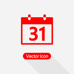 Fototapeta premium 31 Calendar Icon Vector Illustration Eps10