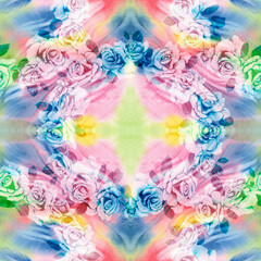 Watercolor background image - decorative composition. Use printed materials, signs, items, websites, maps, posters, postcards, packaging.Seamless pattern. Glyphs