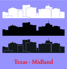 Fototapeta premium Midland, Texas ( city silhouette )