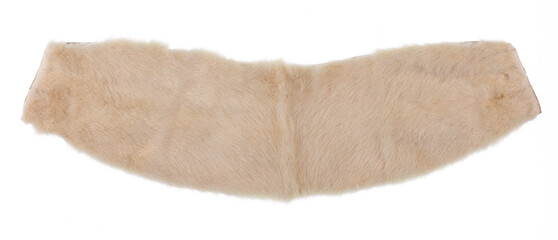 light brown mink fur collar isolated on white background