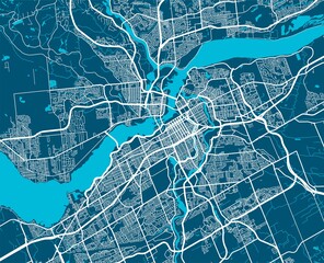 Vector map of Ottawa. Street map art poster illustration.